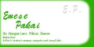 emese pakai business card